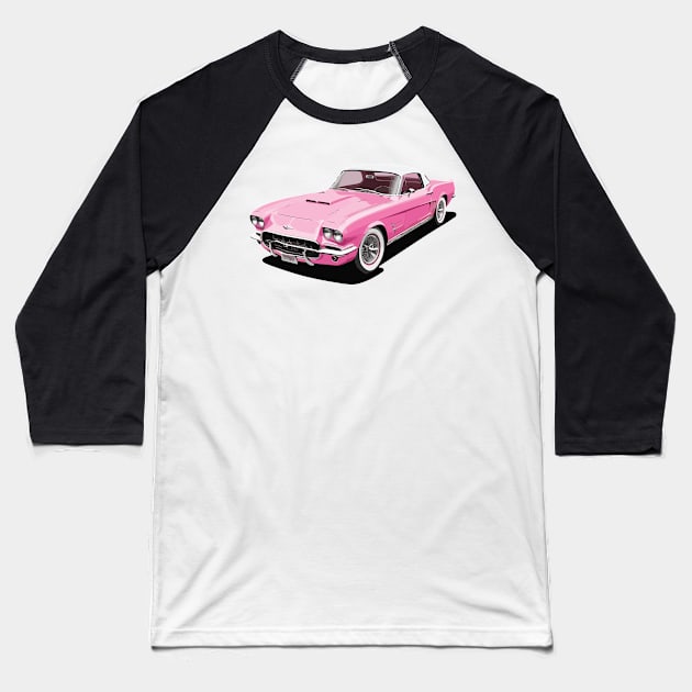 Pink Classic Barbie Car Baseball T-Shirt by VENZ0LIC